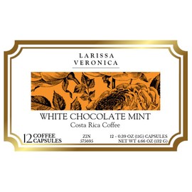 White Chocolate Mint Costa Rica Coffee (Single Serve K-Cup Pods) (Gourmet, Naturally Flavored, Whole Coffee Beans) (12 pods, ZIN: 575695) - 2 Pack