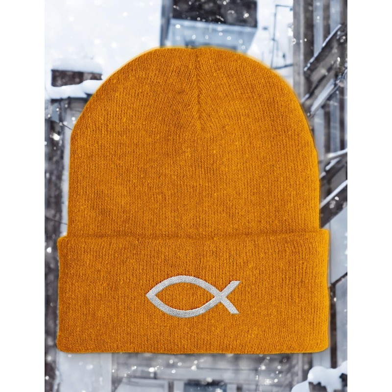 Hat - Christian Symbol Fish - Beanie One Size -