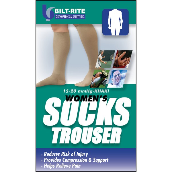Bilt-Rite Mastex Health Women's Trouser Socks, Khaki, Medium