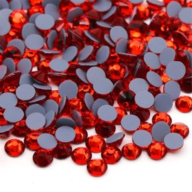 Hotfix Rhinestones Flatback Glass Rhinestone 288PCS SS30 5.8-6.2MM Round Gems for Nails Art Glitter Crystals Stone DIY Bags Clothes Shoes (Red)