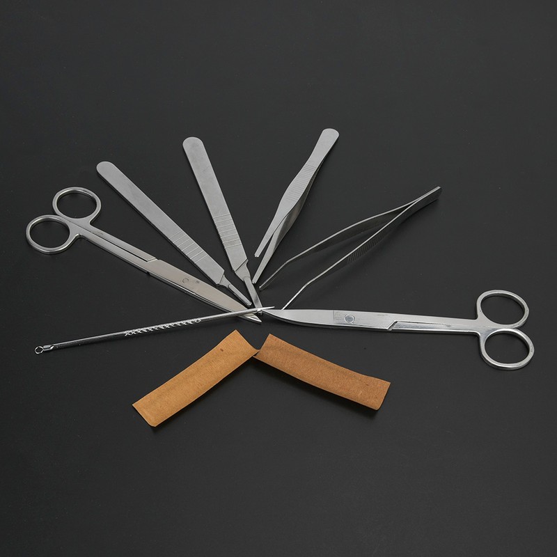 7 Pcs Biological Anatomical Tool Dissecting Scissor Hilt Tweezer Forcep