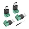 PNGKNYOCN USB-C-Schraubklemmen-Adapter, 5 V, USB-Typ-C-Stecker auf 2-polig, lötfreier Terminalstecker für