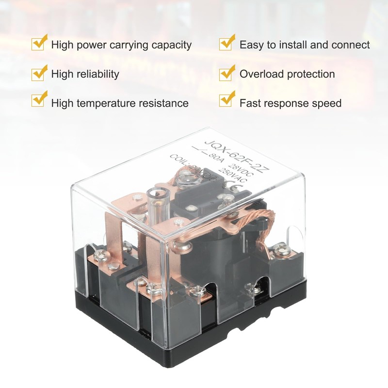 PATIKIL DC24V 80A Electromagnetic Relay, High Power Relay DPDT 2NO