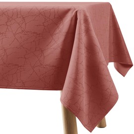 Filumi Tablecloth 110 x 160 cm Dusky Pink Washable for Indoor Outdoor Marble Pattern Manil