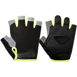 Plus Nao Driving Gloves, Fitness Gloves, Fingerless, Anti-slip, Men's, Women's, Car Goods,, neongreen