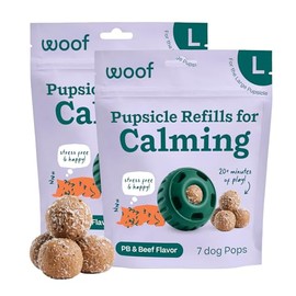 WOOF Pupsicle Refill Pops for Calming - Long-Lasting Refills for The Pupsicle Toy to Promote Calm - Calming Dog Treats - Magnesium for Dogs- Large Pops - 7 Count - 2 Pack