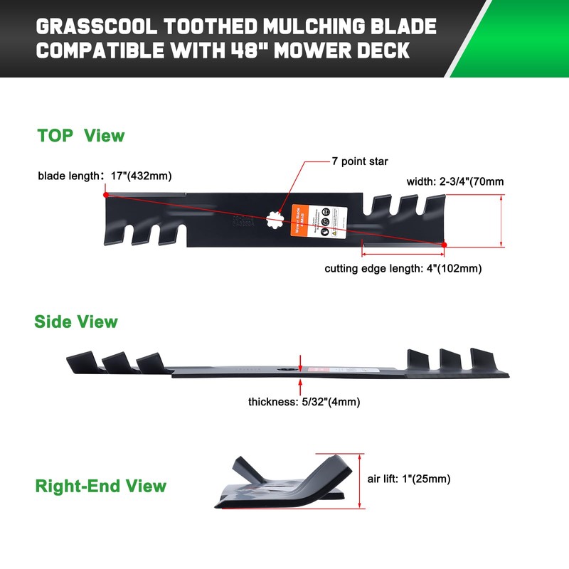 Grasscool D140 Blades for John Deere GY20852 E140 LA145 D160