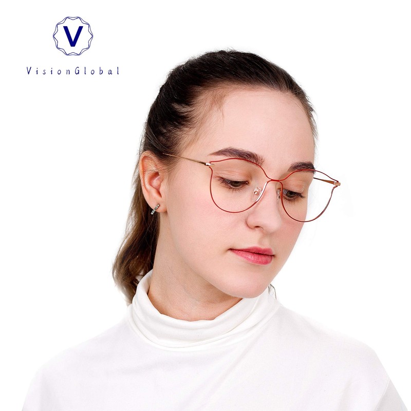 VisionGlobal Blue Light Blocking Glasses for Women, Anti Eyestrain, Computer
