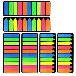3000 Pieces Neon Page Markers Sticky Index Tabs, Colored Index Tab Flags, Fluorescen Sticker Tabs Note for Books, 12 Sets 2 Designs