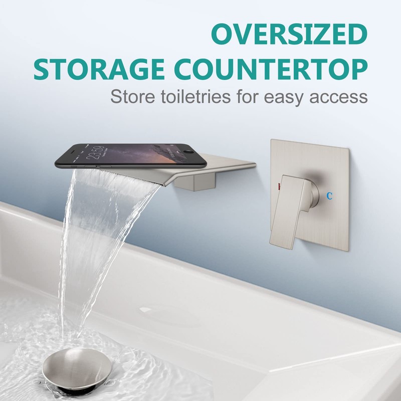 Aolemi Tub Faucet Waterfall Bathtub Faucets Wall Mount Tub Filler