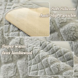 Warm Plush Sofa Cover, Washable Non-Slip Sofa Cushion Cover, Soft Fuzzy Sofa Slipcover for 1/2/3/4 Seat/L Shape/Corner Sofa, Durable Furniture Protector for Kids, Pets (Light Grey, 90*120cm)