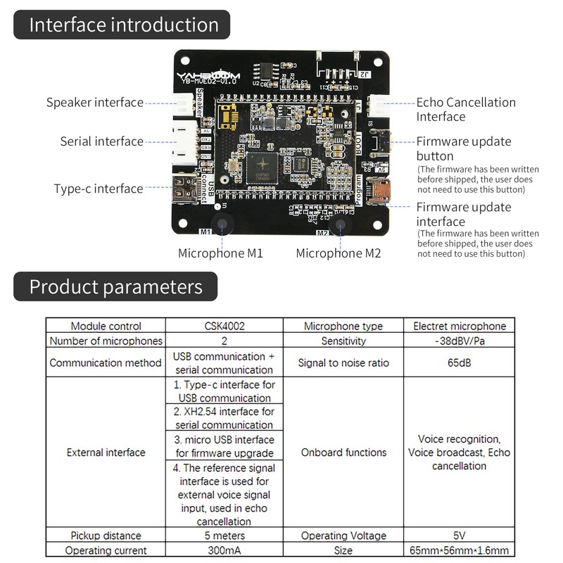 Yahboom Voice Recognition Playback Module Sound Sensor 85 Offline Voice