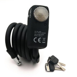 110dB Alarm Cable Lock, Weather Proof Durable Chains with 3 Customized Keys, Braided Steel Cable for Bike, Bicycle, Scooter, Motorcycle (Black)