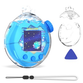 For Tamagotchi Paradise Dedicated Full Protection Hard Case & Crown Lid Set - Resistant to Scratches, Dust, and Wear with Charging Capability While Attached, PC Material, Includes Strap & Opening Tool