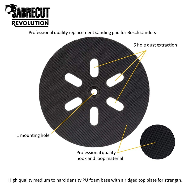 1 x SabreCut OSSCPB420 150mm Medium Hard 6 Hole Random