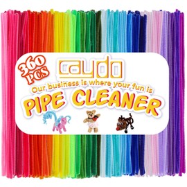 Caydo Caydo 360 Pieces Pipe Cleaners 40 Assorted Colored Chenille Stems for Art and Crafts, Childrens Craft Supplies (6 mm x 12 inch)
