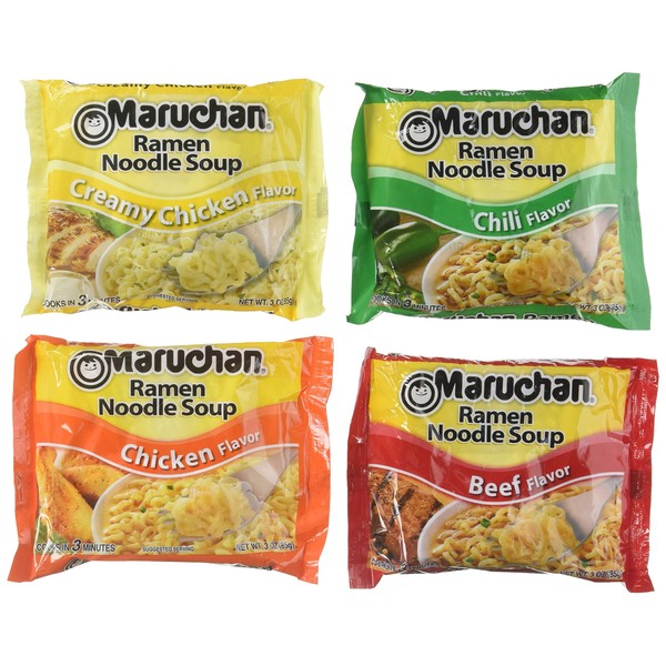 Maruchan Ramen Variety 4 Flavors, Pack of 24