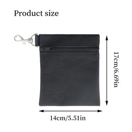 Vesaneae Golf Tee Bag Pouch, Zipper Golf Tee Bag, Golf Accessory Bag with Metal Lobster Claw Clip for Men Women Valuables Holder (Black)