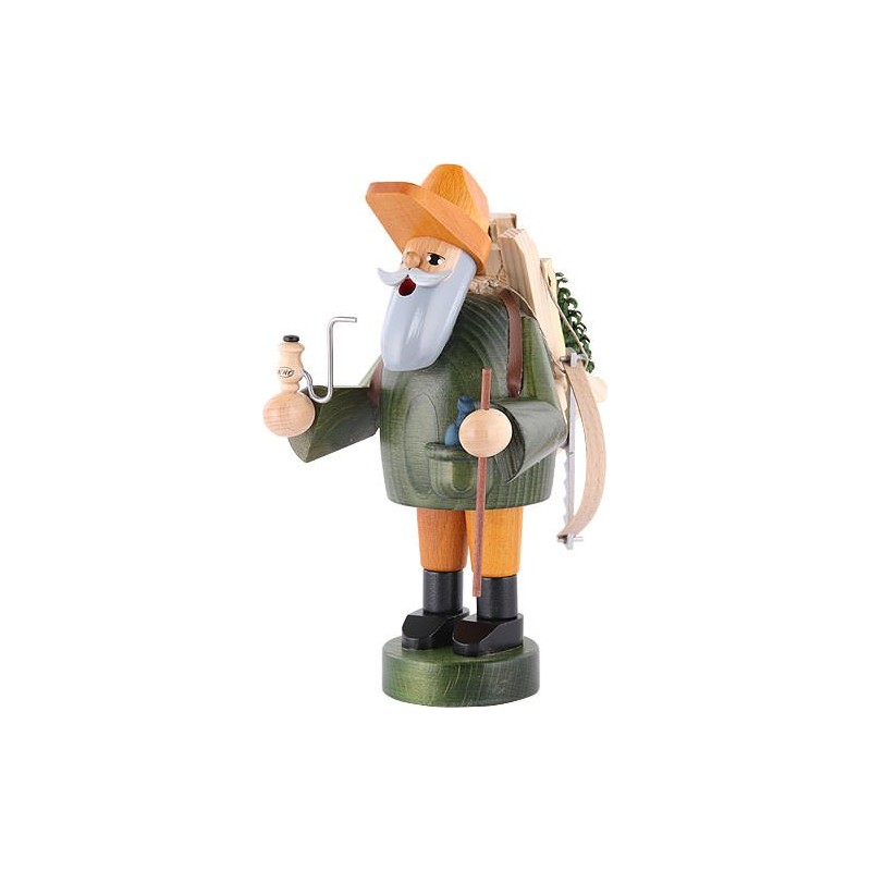 KWO Smoking Men Incense Holder, Woodsman, 18 cm, Wood, Multicolour,