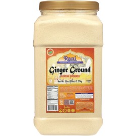 Rani Ginger (Adarak) Powder Ground, Spice 80oz (5lbs) 2.27kg Bulk PET Jar ~ All Natural | Vegan | Gluten Friendly | NON-GMO | Kosher | Indian Origin