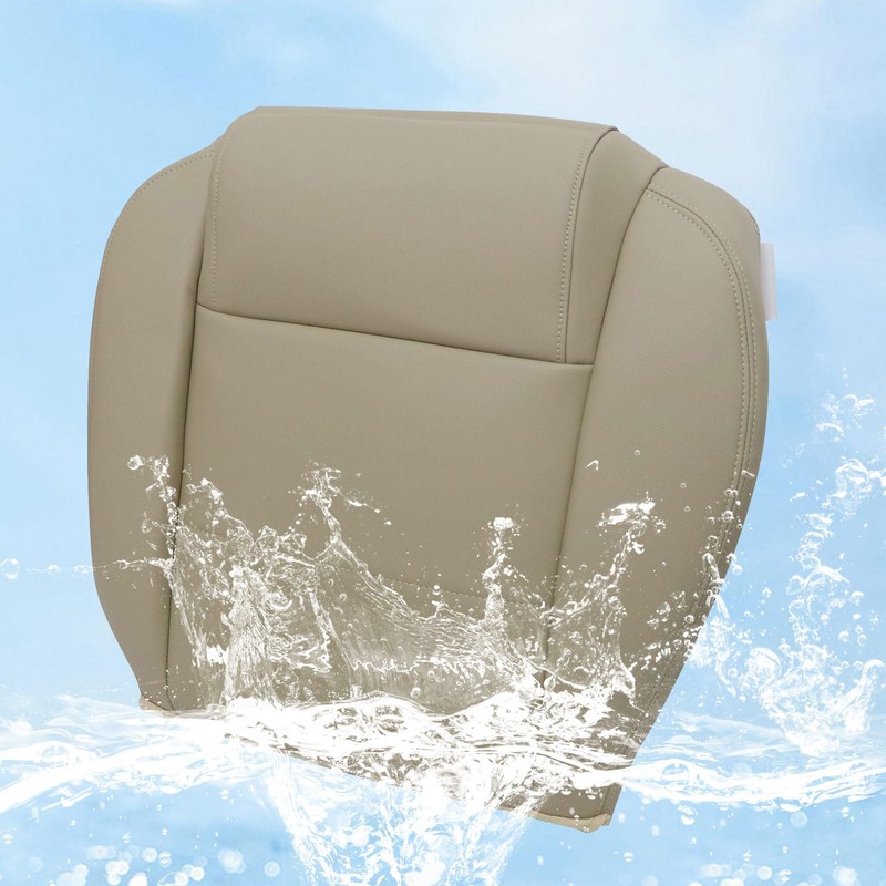 AOUTTUOA Driver Side Bottom Leather Non-Perforated Seat Cover Tan Compatible