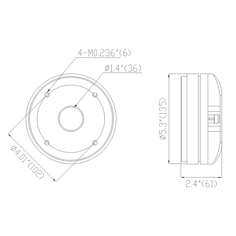 Sound Town 2" Titanium Compression Driver, 120W, Pro Audio Speaker
