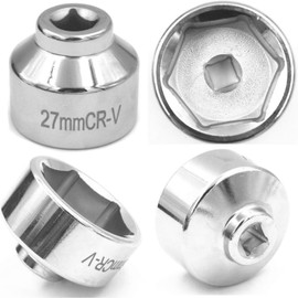 Vexillaris 27mm Low Profile Oil Filter Wrench 6 Point Socket Remover Tools 3/8" Drive ratchet for VW/for Benz/for Ford/for Nissan/for Dodge/for Hyundai etc