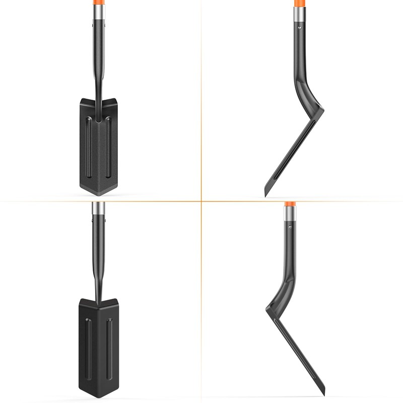 Trench Shovel for Digging, 4-Inch Trenching Spade with Orange Fiberglass