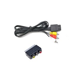 CHILDMORY Compatible for 1.8M/5.9ft AV Cable TV RCA Composite Cable with 3RCA To Scart Adapter for N64 SNES Gamecube Console