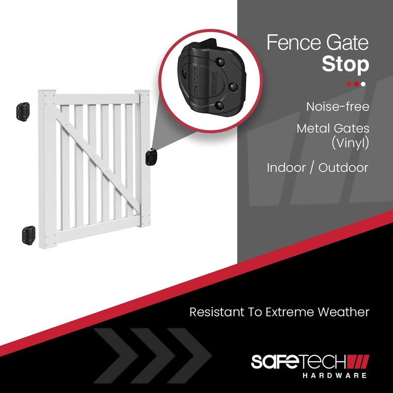 Safetech Hardware Polymer Gate Stop | Damage Protection Bumper Reduces