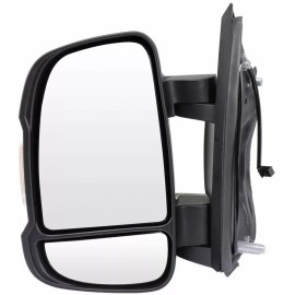 Unbranded Driver Side Left LH Mirror Manual With Single Lamp fits 2014 Ram ProMaster 1500