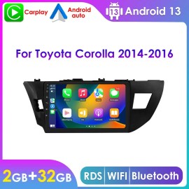 HIZPO For Toyota Corolla 2014-2016 Apple CarPlay GPS Navi Android 13 Car Stereo Radio