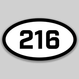 DHDM 216 Area Code Sticker Ohio Clevelanbd Brook Park Cleveland Heights City Pride Love | 5-Inches by 3-Inches | Premium Quality Vinyl UV Resistant Laminate PD2265