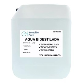 Oh! Agua Bi-destilada Desmineralizada De Alta Pureza 20 Litros