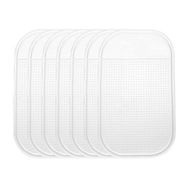 sourcing map 7pcs Car Dashboard Anti-Slip Mat 5.5" x 3" Universal Sticky Dash Pad Washable Reusable Car Non-Slip Mats for Phone Keys Sunglasses Electronic Devices, Transparent