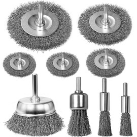 SBGGRL 9 Pcs Wire Brush for Drill Set,Steel Wool Wire Wheel Drill Attachment for Metal Rust Removal, Corrosion and Scrub Surfaces with 1/4-Inch Round Shank