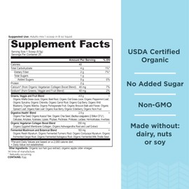 Ancient Nutrition Supergreens Powder, Organic Superfood Powder with Collagen, Made from Real Fruits, Vegetables and Herbs, for Digestive and Energy Support, 25 Servings, 7.5oz