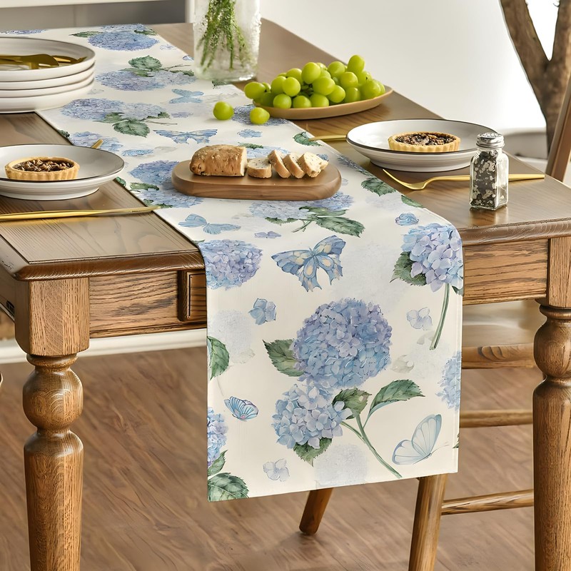 JYJLLM sunflower linen table runner，Seasonal Spring Kitchen Dining Table Decoration