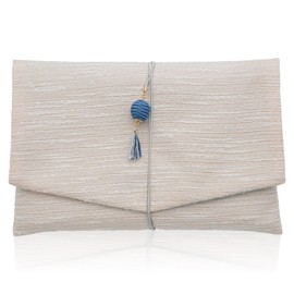 Style Fukusa Japanese Writing Bookcase, Tweed Soft, Made with Kyoto Fabric, Can Also Be Used for Wrapping Clothes, Made in Japan, Holds 2 Books, Comes with Stylish Tassels for Women, Men, Kimono