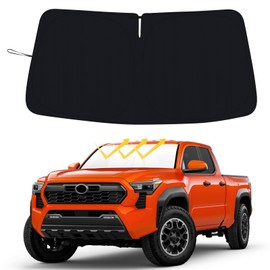 Windshield Sun Shade for 2024 2025 2026 Toyota Tacoma Accessories Custom Fit Pickup Foldable Front Window Sun Visor 310T Thickened UV Heat Insulation Protection Keep Cool
