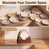 Wooden Paper Plate Holder, Kitchen Countertop Storage for 6-10 Inch