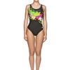 Arena Damen Badeanzug Cyklon, Black/Soft grren, 36