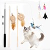 Goosheep 8 Pack Cat Wand Toy Cats Toy (2 Solid