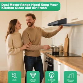 Nardea range hoods kitchen hood vent 30-Inch Under Cabinet Range Hood – 3-Speed, Dishwasher-Safe Filter, LED Lights, Ducted/Ductless Installation range hoods kitchen hood vent