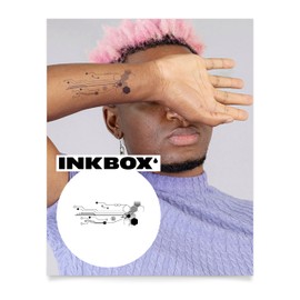 Inkbox Temporary Tattoos, Semi-Permanent Tattoo, One Premium Easy Long Lasting, Water-Resistant Temp Tattoo with For Now Ink - Lasts 1-2 Weeks, Roboveins, 6 x 3 in