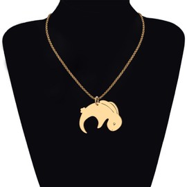 SHIGIE Stainless Steel Valentine's Day Cute Bunny Necklace Necklace Fun Rabbits Animals Festival Jewellery For Women Couple Gifts (Gold And Silver Plated)