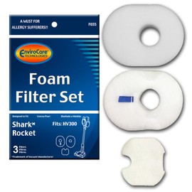 EnviroCare Premium Replacement Allergen Vacuum Cleaner Filter Designed to Fit Shark Rocket Foam & Felt Filter Hv300, Hv310 Series, Part # Xffv300 and 1080ftv320