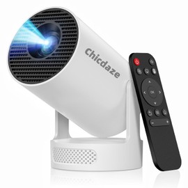 Chicdaze Mini Projector 4K with WiFi 6.2 and Bluetooth 5.4, Portable Projector Support Soundbase Speaker, Auto Vertical Keystone Proyector for Home Bedroom Outdoor, HY300 ULTRA