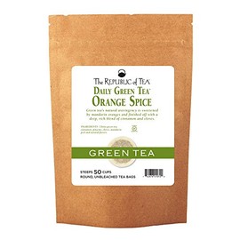 The Republic of Tea Orange Spice Green Tea, 50 Tea Bags (Refill Bag)