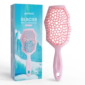 AIMIKE Glacier Detangling Brush, Pain-Free Detangler Brush for Curly Hair Wet & Dry Use, Glide Through Tangles with Ease, Vented Hairbrush for Women's 2c to 4c Curls, Pink
